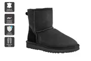 UGG Outback Premium Double Face Sheepskin Short Classic Boot - Black