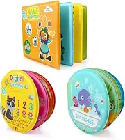 Growsland Baby Bath Book Educational Toys Bathtub Waterproof Floating Animals Number Learning and Sound Toys First Book for Kids Toddlers Bath Time