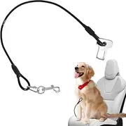 Chew Proof Leash Extender, Chew Proof Pet Coated Steel Rope Restraint, Steel Cable Dog Headrest Support with Clip and Latch Attachment for Large Dogs