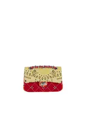 Headscarf patchwork texture shoulder bag One size Nude