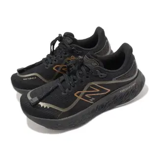 【NEW BALANCE】慢跑鞋 Fresh Foam X 1080 V12 D 女鞋 寬楦 黑 金 厚底 抽繩鞋帶 NB(W1080V12-D)