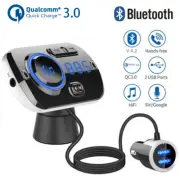 Bluetooth 5.0 Car Wireless FM Transmitter Adapter 2 USB Charger AUX Hands Free