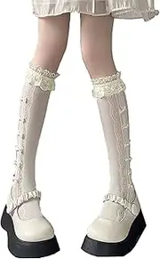 [Sksshion] Women's 1 Pair Bow Tie Sock Cute Calf Sock Summer Casual Knee High Socks