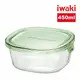 【iwaki】日本耐熱玻璃方形微波保鮮盒450ml(綠色)(原廠總代理)