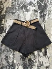 NWT - Zimmermann Halliday Tuck Belted Linen Shorts - Size AU0