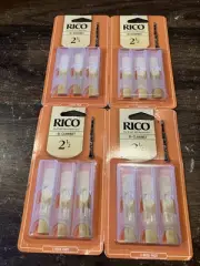 Rico Bb Clarinet # 2 1/2 Strength 3 Reed Pack RCA0325 New Set Of 4 (12 Total)