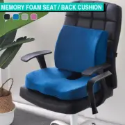 Memory Foam Back Support Seat Cushion Pillows Pain Relief Car Chair Pad Cushions