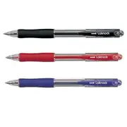 Uni Laknock Retractable Ballpoint Pen 12pcs (Broad) - Black