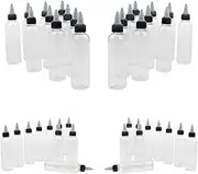 40PCS 120mL Plastic Empty Bottle with Applicator, for Solvents, Oils, Paint, Ink, Liquid, Saline, Glue, etc.