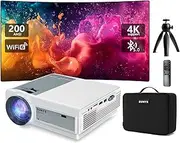Sunys Projector with WiFi and Bluetooth, Native 1080P HD Projector, Outdoor Movie Projector Compatible with iOS and Android HDMI/USB/PC/TV Stick Supported(White)