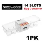 1PK Clear 14 Slots Egg Container with Lid Reusable Eggs Holder Storage Tray