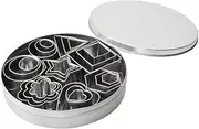 24-Piece Stainless Steel Mini Geometric Shaped Cookie Biscuit Cutter Set Square Heart Triangle Round Flower Star Baking Metal Molds to Cut Out Pastries,Dough,Pie Crust,Fruit,Fondant & Clay(Hexagon)