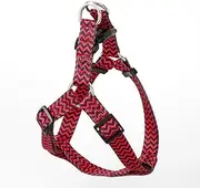 Pepper & Murphy's Step-in Dog Harness – Adjustable No-Pull Pet Harness with Stylish Red Chevron Pattern, Secure & Comfortable for Small to Large Dogs