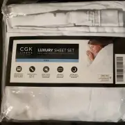 New Sheet Set Microfiber Double Flat/Fitted Sheets/Cases CGX Linens Deep Pocket