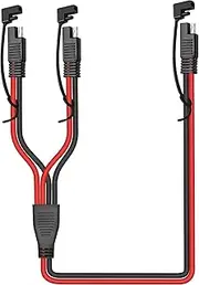 10AWG SAE DC Power Automotive Connector Cable Y Splitter 1 to 2 SAE Extension Cable, Fit for Suitable for Solar Battery Connection and Transfer -40cm