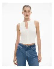 [Witchery] Button Through Tank in Fresh White