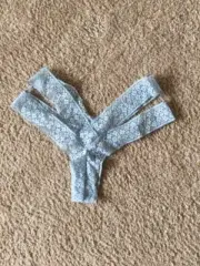 Victorias Secret New Very Sexy Blue Banded Cut Out Cheeky Panty XL