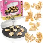 Unicorn Mini Waffle Maker- Creates 7 Different 3D Animal Shaped Waffles in Minut