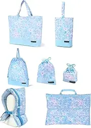 COLORFUL CANDY STYLE NU402800 Kindergarten Entrance 7-Piece Set, Lesson Bag, Quilting (Gusseted), Shoe Case, Drawstring Gymnastics Clothes Bag, Lunch Bag, Cup Bag, Small Items, Disaster Preparedness