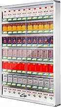 Cigarette Exhibitor, Cigarette Showcase, Wall Cigarette Exhibitor for Retailers, Organizer with Lock with Key Tempered Glass and Bars for Bars (White