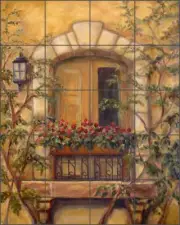 Tuscan Tile Backsplash Margosian Villa Door Art Ceramic Mural JM059