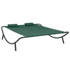 Outdoor Lounge Bed Fabric Green Garden Seating Lounger Daybed Sun Bed vidaXL