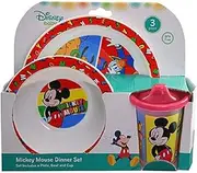 Mickey Mouse 3pc PP Dinner Set in Open Box (Plate, Bowl and Cup)