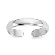 14k Real White Solid Gold High Polished Toe Band Summer Ring