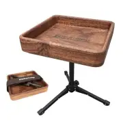 Solid Walnut Side Mini Table Compact Lightweight Portable Folding Camping