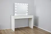 Large YSABEL Hollywood Makeup Mirror with LED Lights & Sensor Touch Dimmer + 2 Drawers Vera Vanity Table
