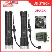 2Pack 9000000 Lumens Super Bright LED Tactical Flashlight Rechargeable Light US