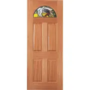 Woodcraft 2040 x 820 x 40mm Entrance Door Carolina Black Leadlight Glass TG2 GlassCG