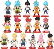 16 Piece Set of Dragon Goku Action Figure, 3" Height. Used as a Cake Topper or Party Favor Supplies, and are Perfect for Collectors of Dragon Play Balls z Toys Memorabilia.