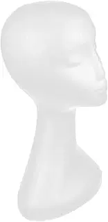 MUSISALY White Female Mannequin Head for Hat Scarf and Wig Display Lightweight Model Stand for Cosmetology Training and Professional Presentations