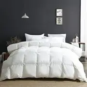 Luxury All Season Goose Feathers Down Queen Ivory White / Medium Warmth