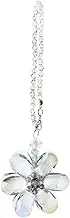 eMagTech Blue Flower Suncatcher Crystal Hanging Ornament Car Rear View Mirror Pendant Automotive Interior Charm Decoration Accessories 15cm/5.9 Inch Length