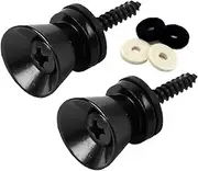 Strap Buttons - Metal Guitar, End Pins Flat Head Guitar | Quick Release Strap Locks, Durable Guitar Strap Button Set with Screws, Secure Strap Blocks for Electric, Acoustic, and Bass Guitars