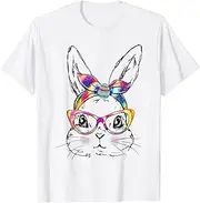 [keoStore] Funny Rabbit Bunny Face Tie Dye Glasses Bandana Easter Day ds301 T-Shirt