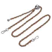 Purse Chain Strap 47 Inch Iron Strap Adjustable Handbag Chains Brown/Silver Tone
