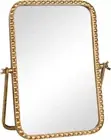 Vintage Desk Makeup Mirror, Antique Gold Vanity Table Mirror, Metal Framed Recta