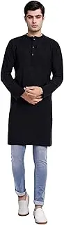 [SKAVIJ] Men Tunic Kaftan Handloom Cotton Long Kurta Indian Casual Henley Gown Shirt