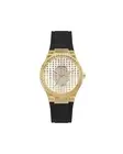 Guess U0027L1 Watch Gold Tone Crystal Accents Women Black Watches