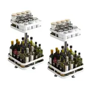 SOGA 2X 2 Tier White Steel Square Rotating Kitchen Countertop Organiser Shelf