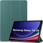 [Kepuch] Custer Case Compatible for Samsung Galaxy Tab S9 11" X710 X716B X718U / S9 FE 11" X510 X516B,Ultra-Thin PU-Leather Hard Shell Cover - Green