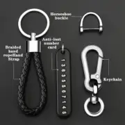 Braided pendant keychain Gift for Husband High Car Key Ring Anti-Lost Num_ET CR
