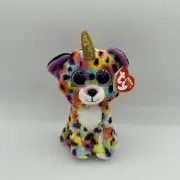 Ty Beanie Boos 6” GISELLE Rainbow Leopard Unicorn Stuffed Animal Plush
