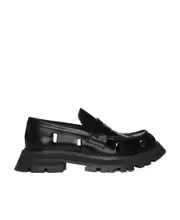 Alexander McQueen Cut-Out Flat Shoes 35,36,37 black