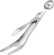 Watermelon Cutter Slicer Tool | Stainless Steel Cantaloupe Slicer,Handheld Non-Slip Watermelon Cutter with Fork for Fruit Salad Meal Prep Baking Picnic Cooking Kitchen