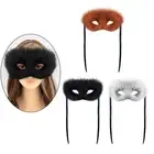 Fur Fox Face Mask Photo Prop Half Face Mask for Stage Performance Easter Adults