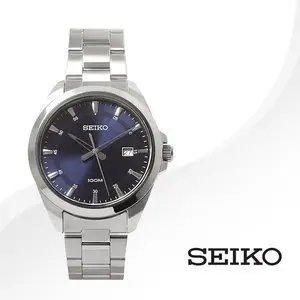 【金台鐘錶】SEIKO手錶 精工表 經典時尚  藍面日期 防水100M男錶  SUR207P1